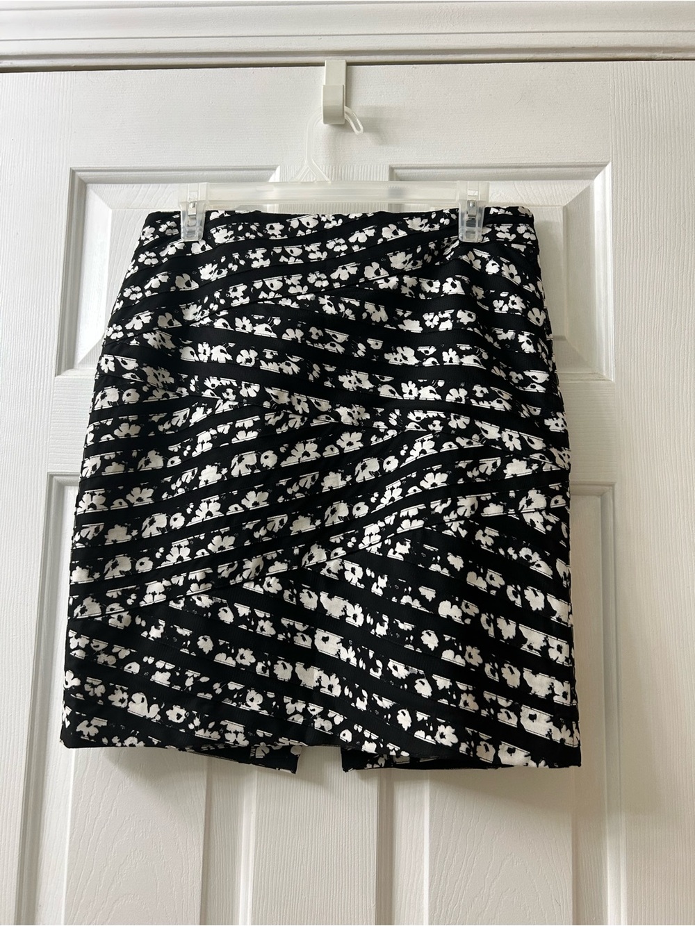 WHBm Black & White Floral Stripe Women’s Skirt